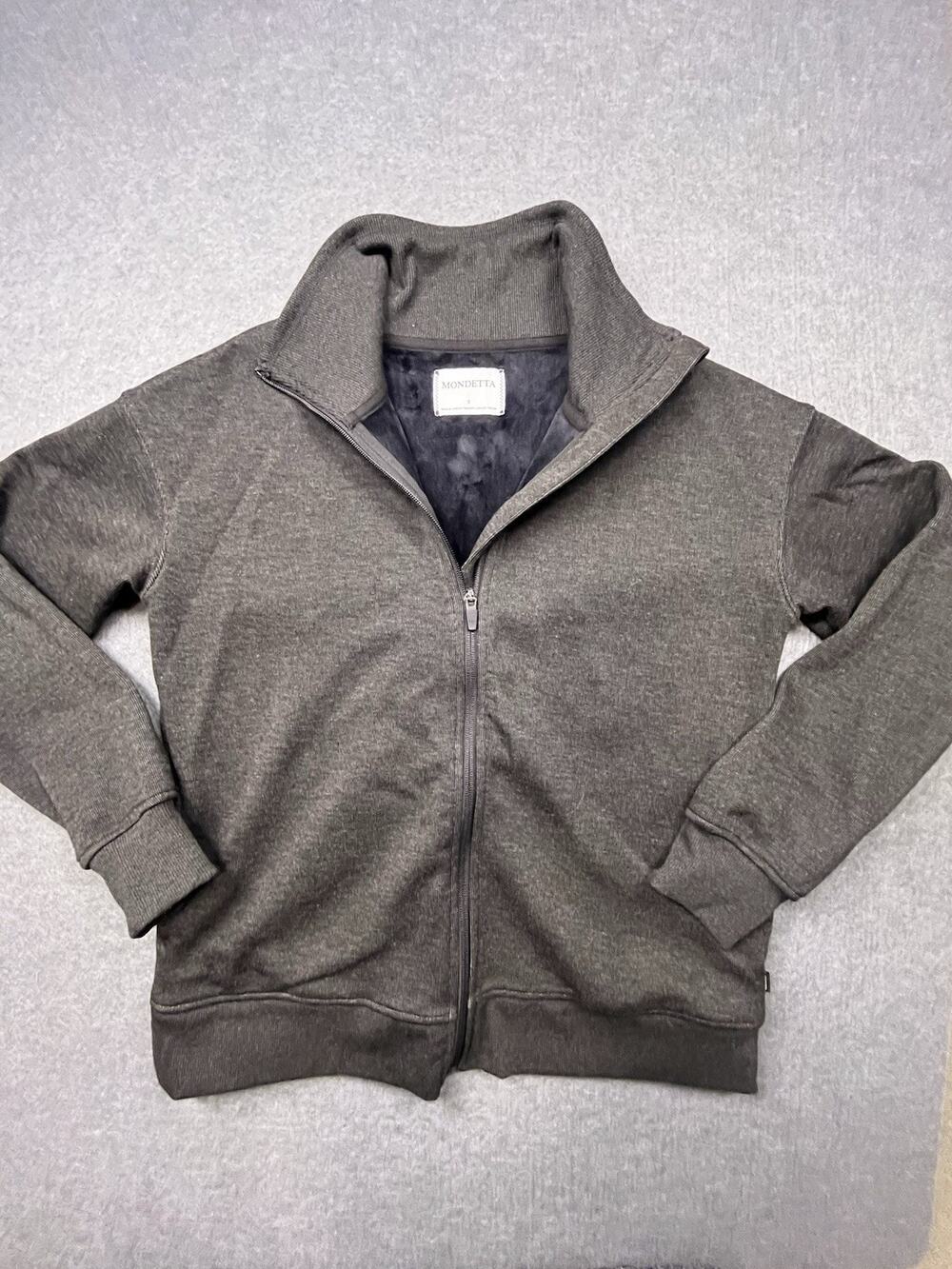 EXCELLENT Mondetta Full Zip Hoodie Jacket Womens S Charcoal Gray Fleece Lined